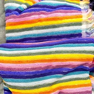 Colorful Striped Rachel Zoe oversized Bath Towels 3-Set